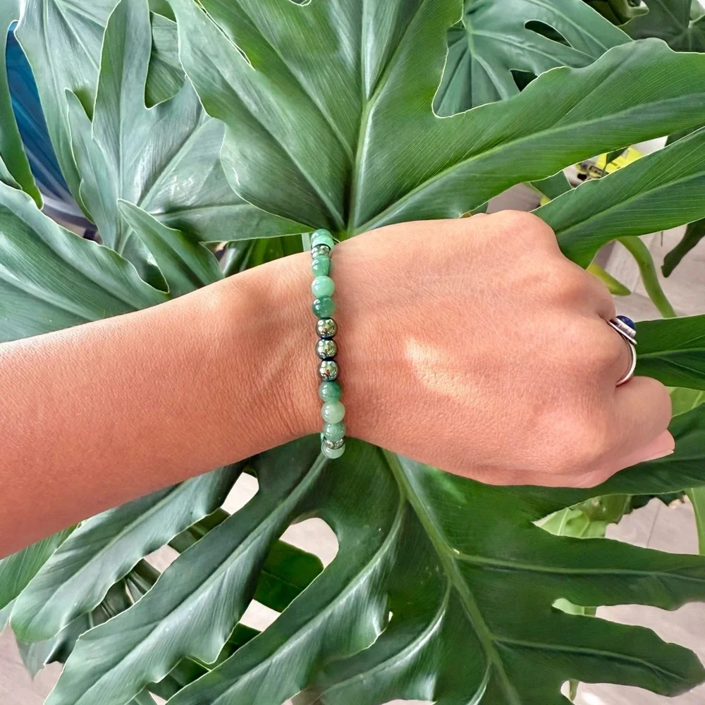 Green Aventurine & Hematite bracelet (one) - Picture 3 of 9